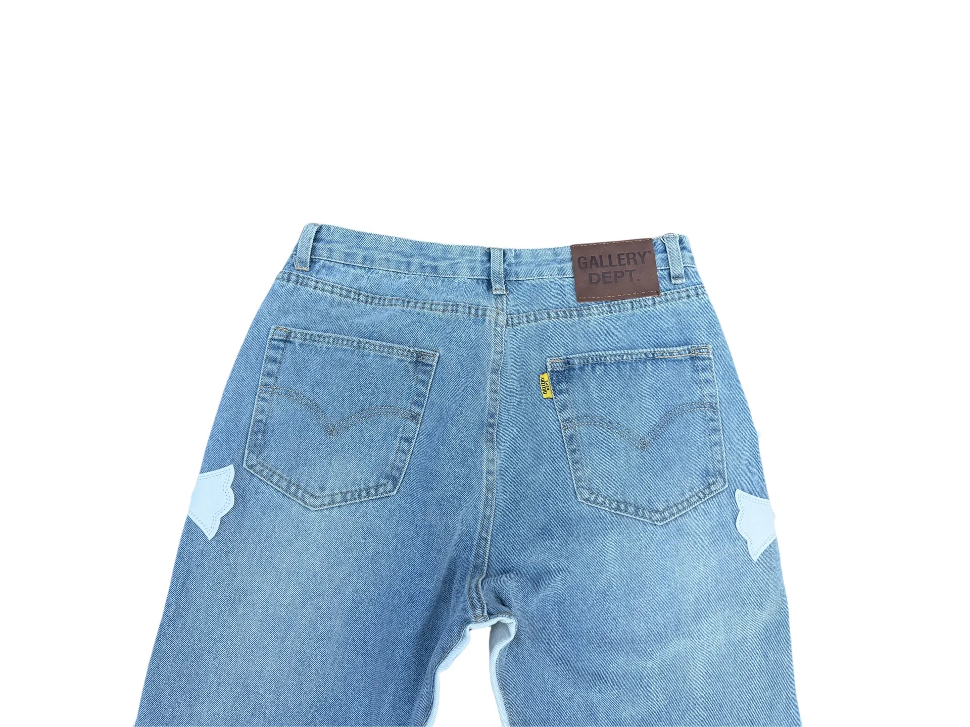-Size upper body P290💰G296 GALLERY DEPT. Cropped leather stitched cross loose washed flared jeans Size: S-XXL (corresponding to 28 30 32 34 36)